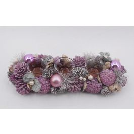 DKD Home Decor Portavela Navidad Fantasía Colección Dulce Rosa Palo de Piña y Cristal, 13x38x8.5 cm (2 Unidades) Precio: 17.93946. SKU: B1JXBY7KMS