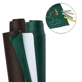 Liderpapel Pizarra Adhesiva en Rollo para Tiza, 45x200 cm, Colores Verde o Negro, Recortable y Fácil de Limpiar