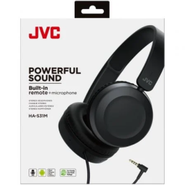 JVC HA-S31M Auriculares con Micrófono y Jack 3.5mm, Negros