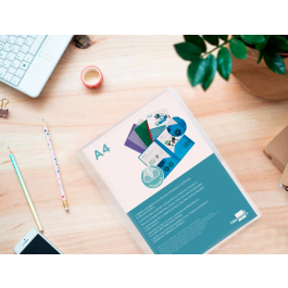 Liderpapel Carpeta Dossier con 2 Bolsas Canguro 45684 Polipropileno DIN A4 Transparente