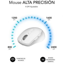 SUBBLIM COMFORT ERGO DUAL MOUSE BATTERY WHITE