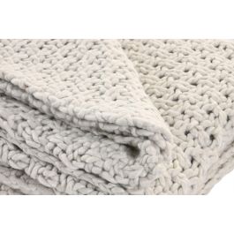 DKD Home Decor 2c25 Manta para Sofá de Punto Acrílico Gris Claro 170x130 cm 470 gsm (2 Unidades)