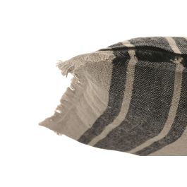 DKD Home Decor Cojín Tradicional de Lino Natural y Negro 50 x 50 cm (2 Unidades)