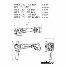 Metabo MET1697019338631 Amoladora angular de batería 18V WB 18 LT BL 11-125 Quick con MetaBOX 165 L Metabo MET1697019338631 Amoladora angular de batería 18V WB 18 LT BL 11-125 Quick con MetaBOX 165 L