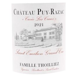 Château Puy-Razac Cuvée Les Craies 2021 Saint-Emilion Grand Cru - Vino tinto Burdeos