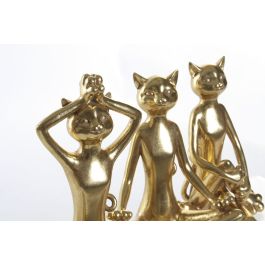 DKD Home Decor Figura Gato Yoga Resina Dorado 12 x 24 x 15 cm (6 Unidades)
