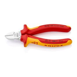 Knipex 7006140 Alicates de corte diagonal 140mm, cabeza estrecha para espacios reducidos, cromado, mangos aislados VDE, electricidad Precio: 35.69000028. SKU: S7913417