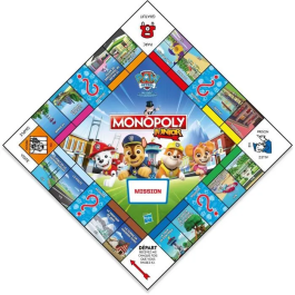 Winning Moves Paw Patrol Junior Monopoly - HAS1698740123917 - Juego de mesa con personajes de la Patrulla Canina