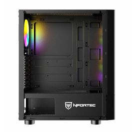 Nfortec Caja Gaming Cristal Templado Caelum Black Usb 3.0 Rgb. Negro