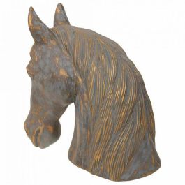 Figura Decorativa Alexandra House Living Gris Dorado Poliresina Caballo 15 x 31 x 31 cm