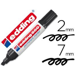 Rotulador Edding Marcador Permanente 500 Negro Punta Biselada 7 mm Recargable