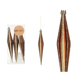 Set 3 Adornos Navideños Alargados Marrón 17 cm Krist+ - PVC (12 Unidades) Precio: 59.69000059. SKU: B15YBBQTP8