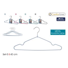 Set de 5 perchas de metal plastificado 40 cm - Confortime por Inde (18 Unidades) Precio: 28.49999999. SKU: B1E89YQDZL