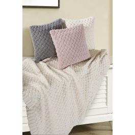 DKD Home Decor Cojín Urban de Poliéster Rosa Palo 45 x 45 cm (2 Unidades)