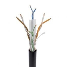 AISENS - CABLE DE RED EXTERIOR IMPERMEABLE RJ45 CAT.6 UTP RIGIDO CCA AWG23, NEGRO, 305M