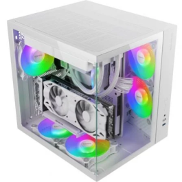 Mars Gaming MCVONEW Caja PC ATX Cube Blanca Doble Cristal Templado Gamming