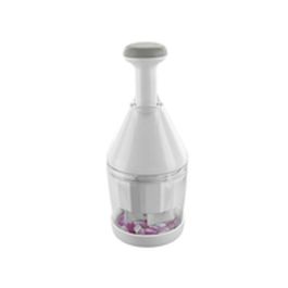 Leifheit Chopper Comfort & Clean, Picador de Alimentos con Empujador Flexible y Cuchilla Giratoria, Fácil Limpieza