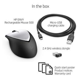 HP ENVY Ratón Inalámbrico Recargable 500 de Alta Precisión y Diseño Ergonómico para Oficina y Hogar