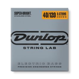 Dunlop Cuerdas Bajo Eléctrico Acero Inoxidable Super Bright Light 5 Cuerdas .040-.120 Sonido Brillante y Punzante