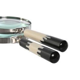 DKD Home Decor Lupa De Mano Colonial Bicolor Plateado 2.5 x 24.5 x 10 cm (2 Unidades)