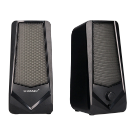 Q-connect Altavoces Bluetooth con Iluminación RGB 2x3W Control de Volumen Color Negro para PC y Consola