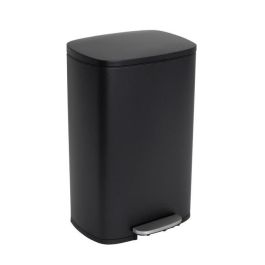 Kitchen Move ADMIRAL Papelera de Cocina con Pedal 50L, Acero Inoxidable Negro Mate, Rectangular, con Cubo Interior y Protección Suelo Kitchen Move ADMIRAL Papelera de Cocina con Pedal 50L, Acero Inoxidable Negro Mate, Rectangular, con Cubo Interior y Protección Suelo