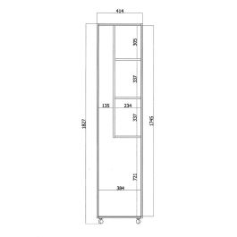 Armario Escobero Alexandra House Living Blanco Madera MDP 42 x 183 x 41 cm 1 puerta Reversible Con ruedas