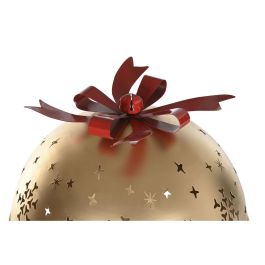 DKD Home Decor Figura Navidad Tradicional Portavela Metal Rojo Verde Dorado 61x163x61 cm Desmontable
