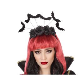 Diadema Halloween con Murciélagos y Rosas Negras para Adulto - Accesorio de Disfraz Vampiresa o Bruja