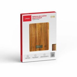 Livoo DOM492 Báscula de Cocina Electrónica de Madera de Acacia