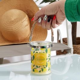Home Deco Factory Vela Citronela con Asa de Cuerda, Recipiente Vidrio 220g