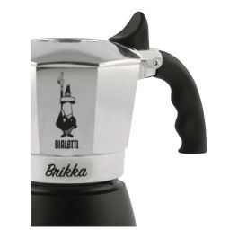 Bialetti 2023 2TZ Cafetera italiana 2 tazas Negro Acero inoxidable Aluminio Termoplástico 0,1 L