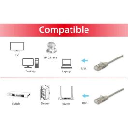 Equip 606119 Cable de Red Patch Cat6A F/FTP 10m Beige Slim LSZH, Conectores RJ45 Blindados para 10 Gigabit Ethernet