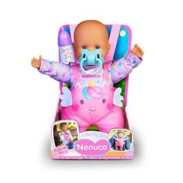 Nenuco Muñeco ¿Damos un Paseo? 35 cm con ropita para porteo o mochila, incluye biberón