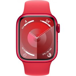 Apple Watch S9 Aluminium Cellular 41mm Reloj Inteligente con GPS, Correa Roja Talla S/M, Pantalla Always-On, Resistencia al Agua 50m
