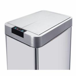 Kitchen Move SILVERLAKE Papelera Automática Cocina 60L Acero Inoxidable Rectangular Manos Libres con Fleje