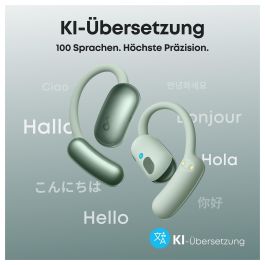 ANKER Soundcore AeroFit 2 Auriculares Inalámbricos Abiertos Verde con 35h de Reproducción IP55 y Asistente KI