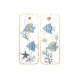 DKD Home Decor Decoración de Pared Mediterráneo Peces Metal Azul Dorado 2.5 x 74 x 29 cm (4 Unidades) Precio: 81.58999992. SKU: B1663QQE4B
