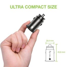 Techly Cargador de Coche USB Dual QC 3.0 USB-A y USB-C PD 20W, 38W Carga Rápida para dos Dispositivos, Mini Metálico Negro Techly Cargador de Coche USB Dual QC 3.0 USB-A y USB-C PD 20W, 38W Carga Rápida para dos Dispositivos, Mini Metálico Negro