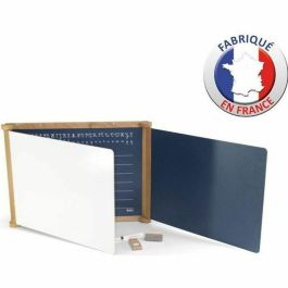 Jeujura Tríptico de Madera Roble Teñido 59 x 46 cms Pizarra y Pizarra Blanca