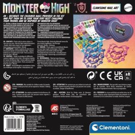 CLEMENTONI - Dark Nail Monster High - Uñas postizas para decorar con temática Monster High - A partir de 6 años