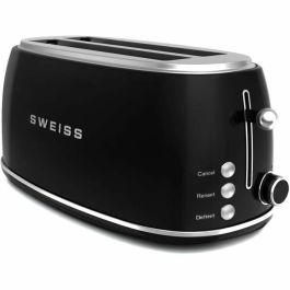 SWEISS GRV9 Tostadora Vintage 2 ranuras, 1500 W, Negra