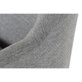 DKD Home Decor Silla Scandi Gris de Poliéster y Metal, Altura Asiento 47 cm, 60.5 Largo x 59.5 Ancho x 78 Alto cm
