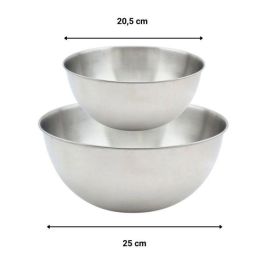Fackelmann FAC1720223846550 - Juego de 2 Ensaladeras con Cubiertos, 20.5 cm y 25 cm