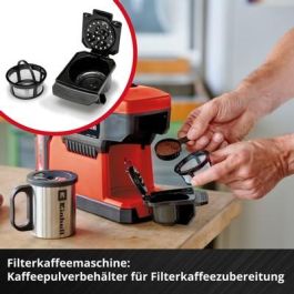 Einhell TE-CF 18 Li solo Cafetera de filtro de 0,24 L con batería recargable, fácil de usar, Negro/Rojo