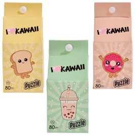 The Concept Factory Puzzle Kawaii 80 Piezas Modelos Surtidos: Tostada, Berlina, Bubble Tea para mayores de 5 años