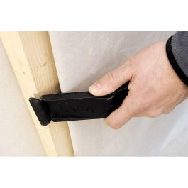 Wolfcraft Levantador de Planchas con Gancho de Tracción para Placa de Yeso, Manejo con el Pie, Metal