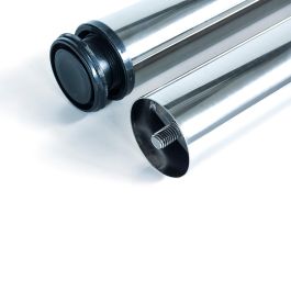 Emuca Lote de 4 patas para mesa, diámetro 60mm, H 710mm, Acero, Cromado