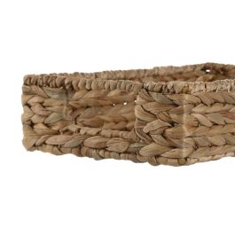 DKD Home Decor Bandeja Decorativa Tropical de Fibra y Metal Color Natural 40x26x9 cm - Set de 2
