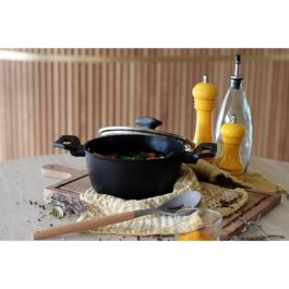 Horno holandés - MENASTYL - 6020646 - Aluminio forjado - 20 cm - Negro - Apto para todo tipo de fuegos, incluida inducción Horno holandés - MENASTYL - 6020646 - Aluminio forjado - 20 cm - Negro - Apto para todo tipo de fuegos, incluida inducción